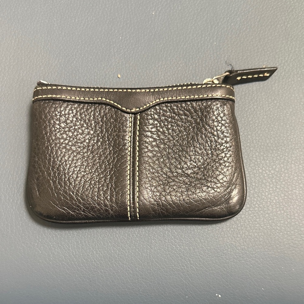 Dooney & Bourke Black Leather Coin Pouch